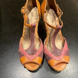 Stylish Wedge Sandals - Orange and Pink